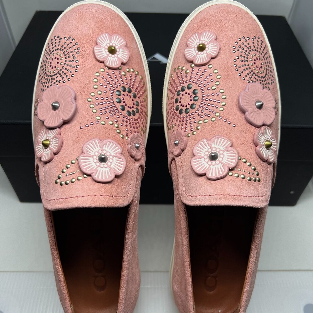 Coach Slip On Sneaker With Tea Rose Rivets Peony G2062